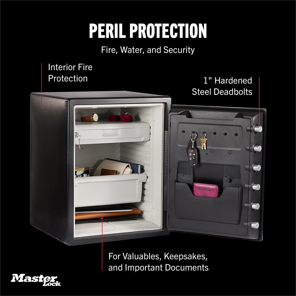 Master Lock Black Steel Fireproof and Waterproof Safe with Digital Keypad, 2.0 cu-ft, STW205GYC