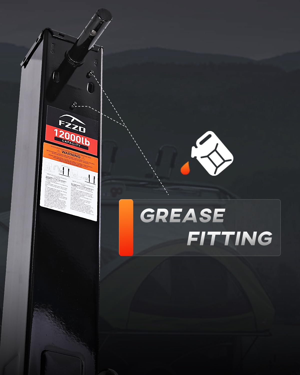 FZZD 12000lbs Heavy Duty Trailer Jack,Square Direct Weld,26" Vertical Travel,Adjustable Drop Leg,for Lift Utility Trailer, Vehicle, Boat, and Rv