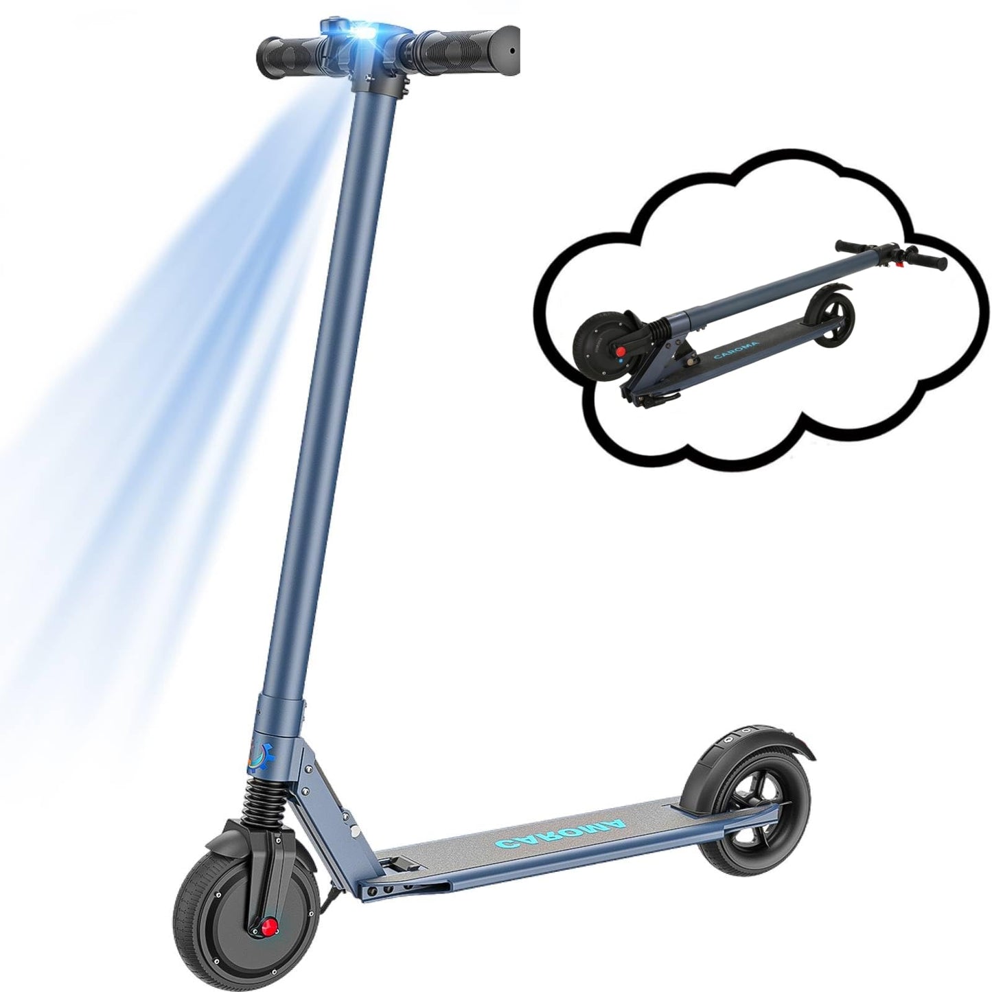 Caroma Electric Scooter Adults, Peak 450W Motor, Speed Control Scooter with Smart Big LED Display Max 16 MPH, 21 Miles Range, Lightweight Foldable E-Scooter