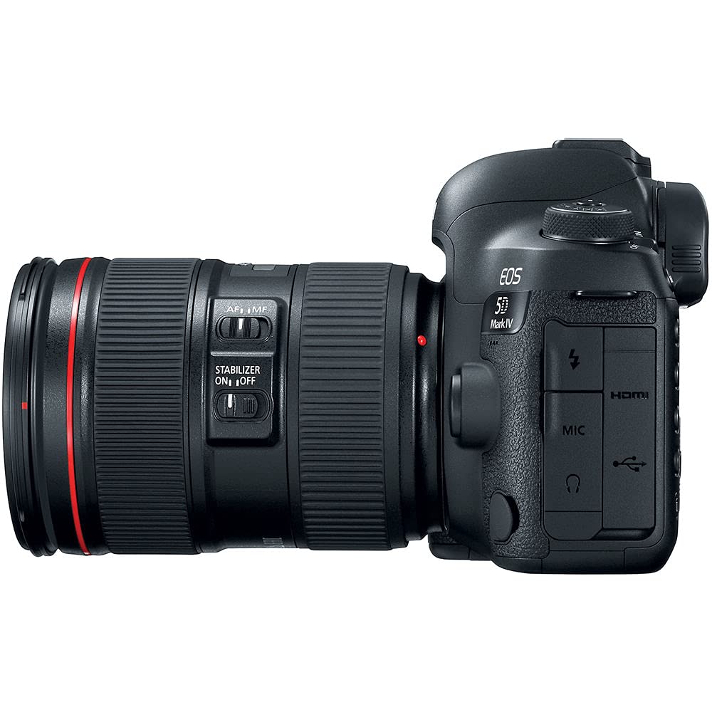 Canon EOS 5D Mark IV DSLR Camera with EF 24-105mm f/4L is II USM Lens | Full-Frame 30.4MP, 4K Video, Dual Pixel CMOS AF | Professional Photography Kit (1483C010) + Canon Shoulder Bag + 64GB Card