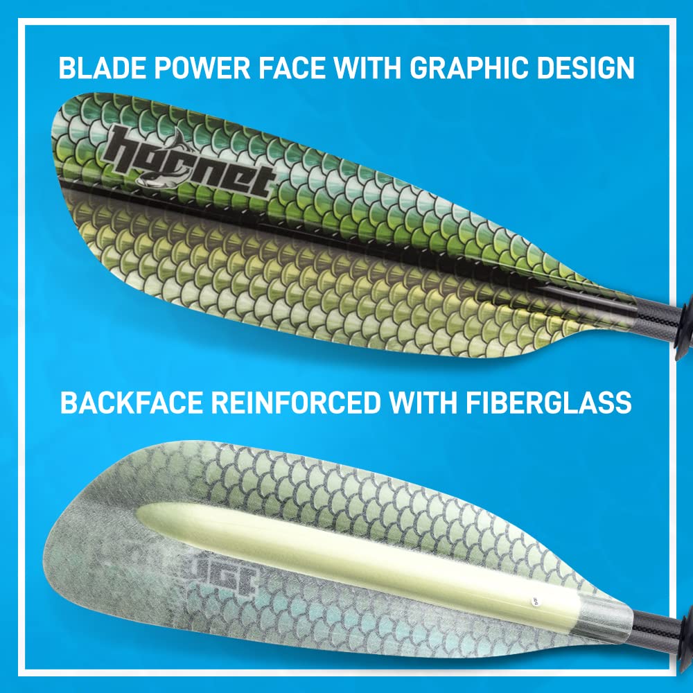 Hornet Watersports Fiberglass Kayak Paddle for Adults- Ideal for Touring, Fishing and Boating- 90.5 inches / 230CM Adjustable with Carbon Fiber Shaft- Kayak Oars Kayaking Equipment