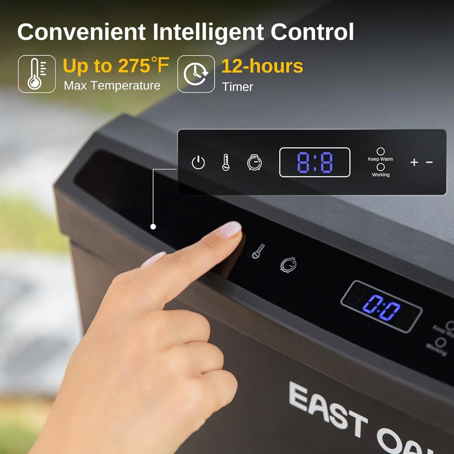 EAST OAK 30" Electric Smoker for Outdoors | Up to 6× Longer Smokes on a Single Load | Side Chip Loader for Uninterrupted Smoking | Bigger Batches with 725 sq in Cooking Area