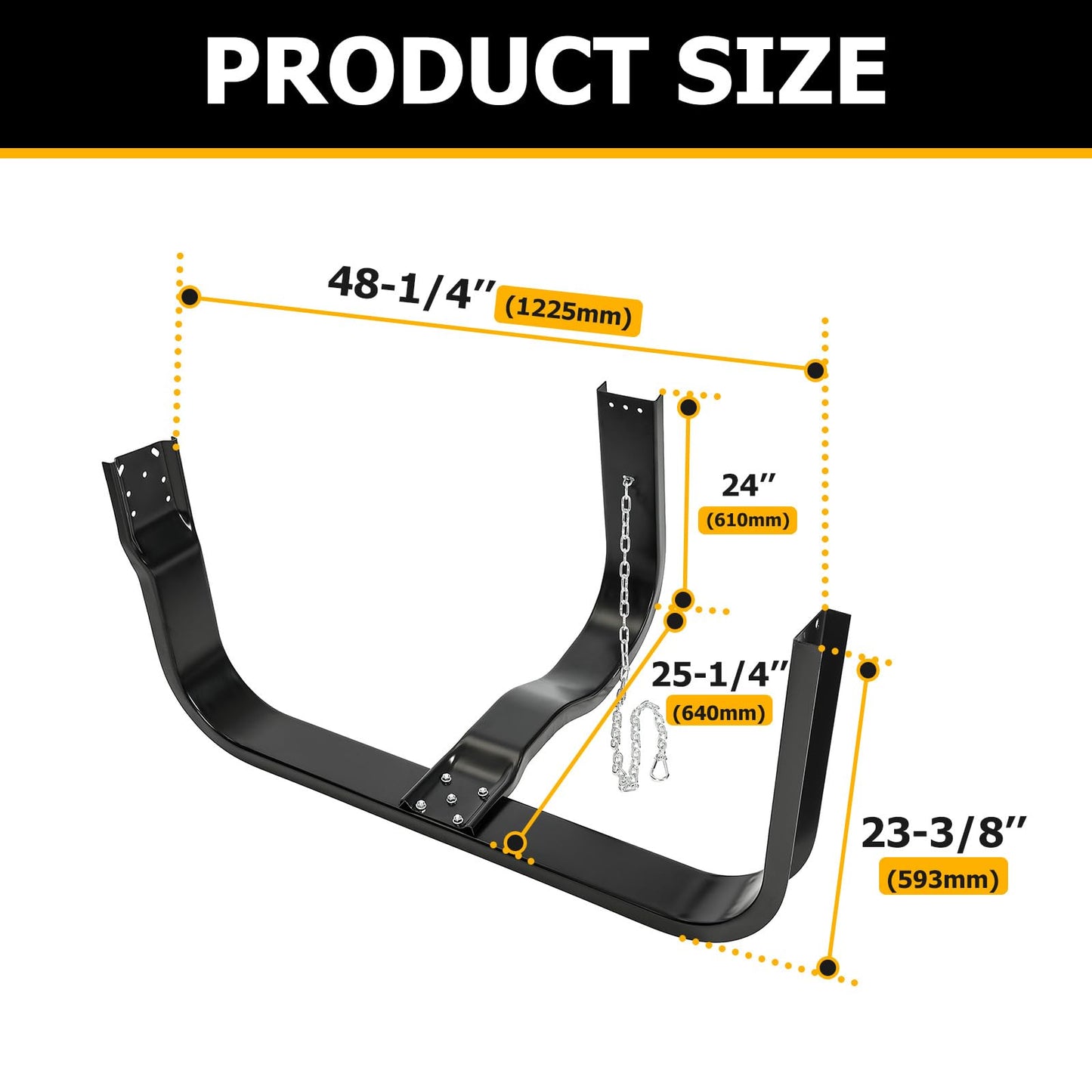 KUAFU 48 Inch Semi Truck Spare Tire Carrier Kit with Mounting Replacement