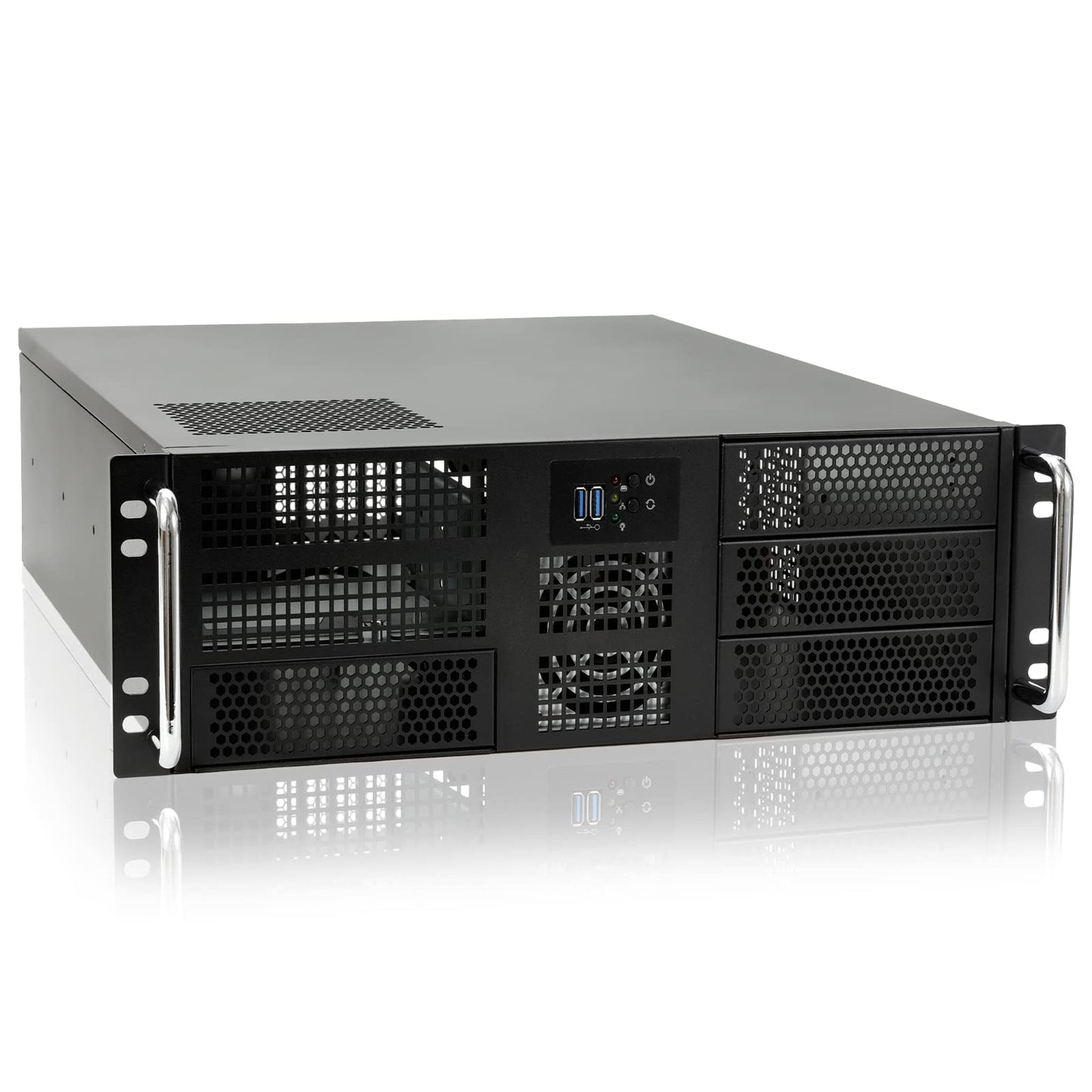 RackChoice 3u Rackmount Server Chassis EATX/ATX/MATX with 4x5.25 + 6x3.5 Support ATX PSU with Either top or Side Cooling / 21.65“ deptth