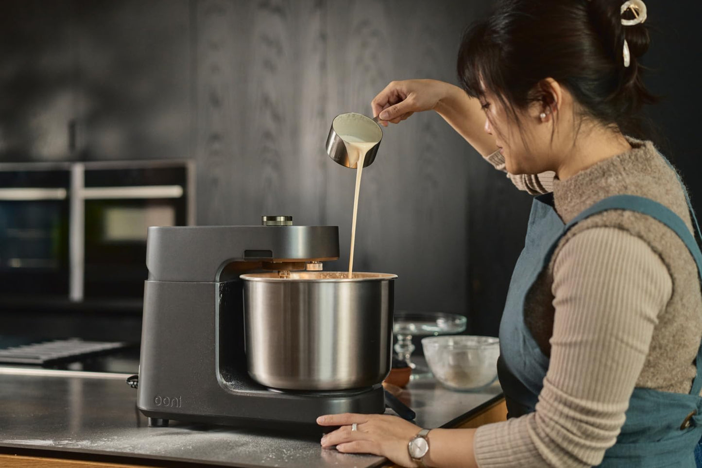 Ooni Halo Pro Spiral Mixer - Dough Stand Mixer with Attachments, 7.3 Quart Capacity and 58 Speed Settings - Charcoal Grey