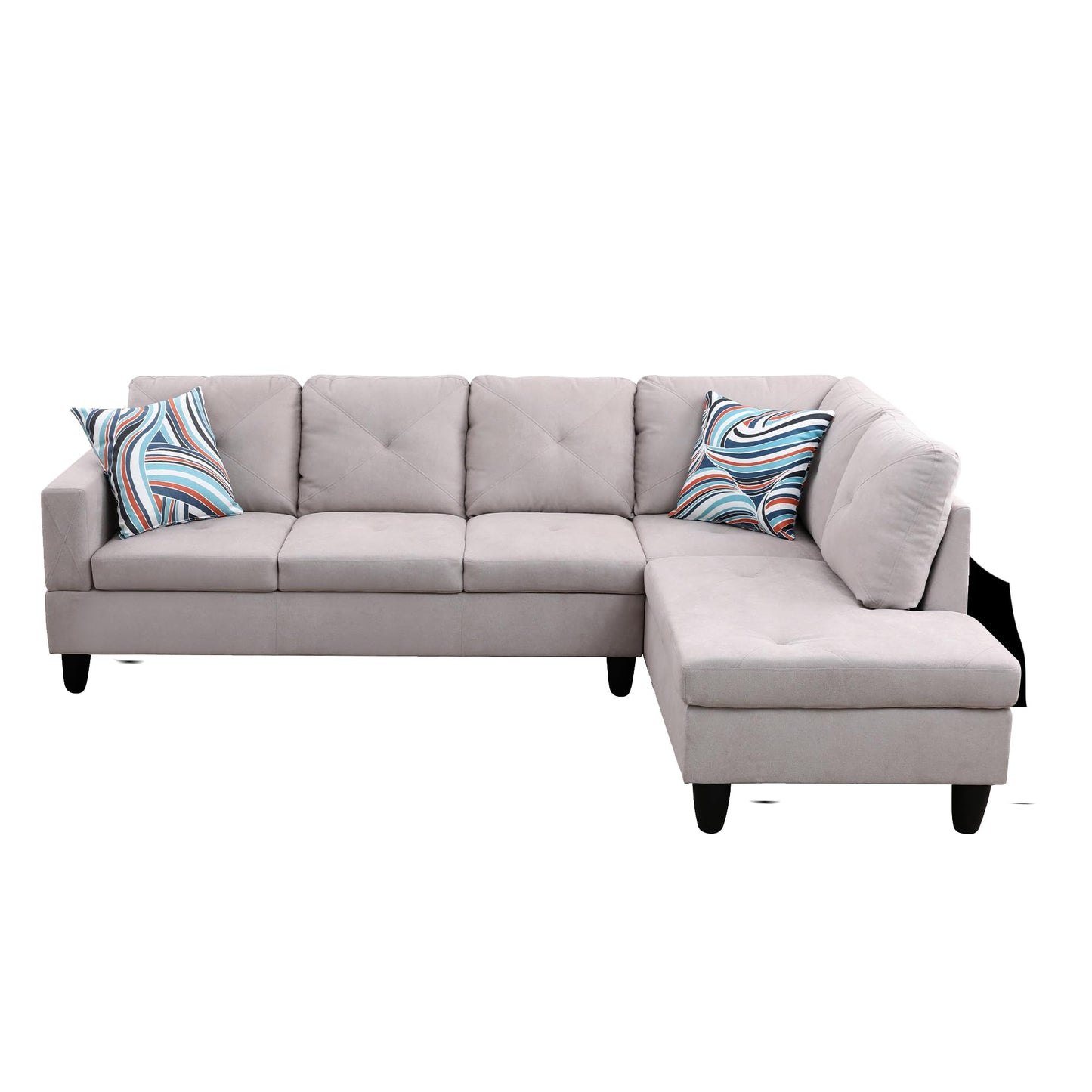 NicBex 97" L Shaped Couch Sectional Couches for Living Room, 2-Piece Modular Sofa with Movable Chaise & Deep Seat for Apartment, Bedroom, Office, Off-White