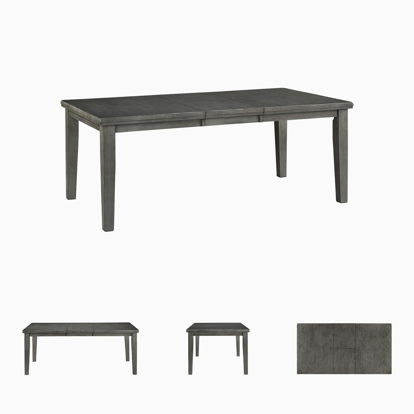 Signature Design by Ashley Hallanden Modern Farmhouse Rectangular Dining Room Butterfly Extension Table with Self-Storing Leaf, Seats Up to 6, Wood, Dark Gray