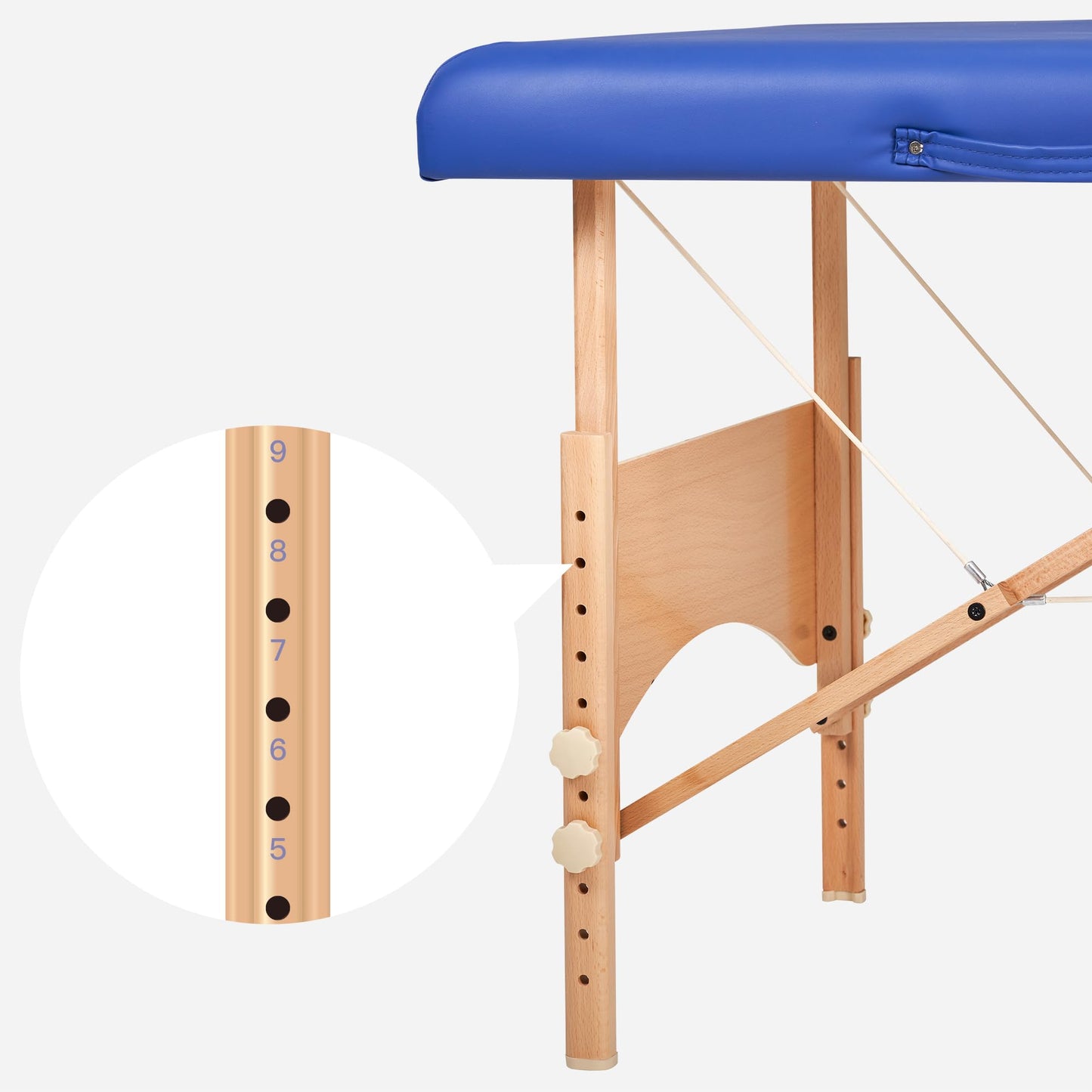 Master Zen-Touch Brady 27" Portable Massage Table – Lightweight Spa, Facial, Tattoo & Beauty Bed with Wood Frame, Sky Blue