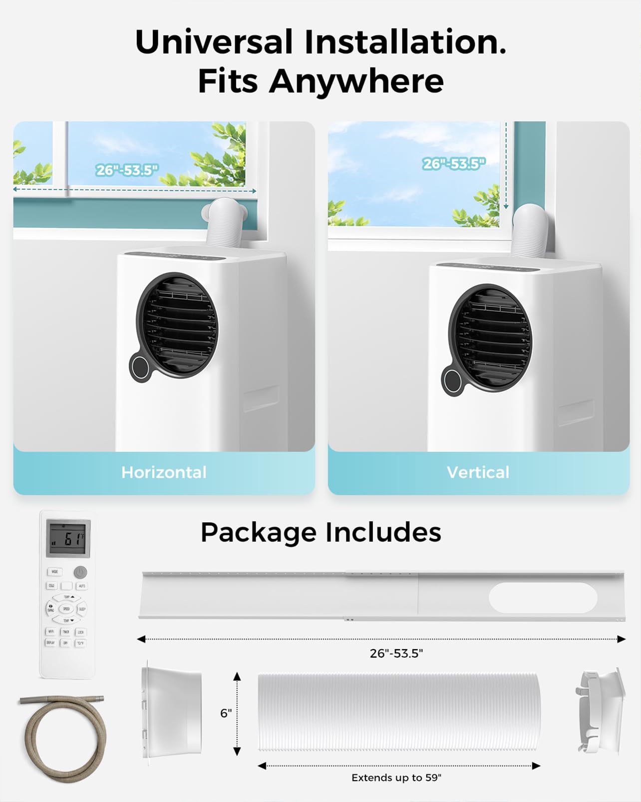 Portable Air Conditioners 16000 BTU 6-in-1 Smart AC Unit with WiFi App for Large Rooms up to 750 Sq. Ft., Quiet 45dB Sleep Mode 24H, Child Lock, Dehumidifier Fan, Perfect for Bedroom Home Office