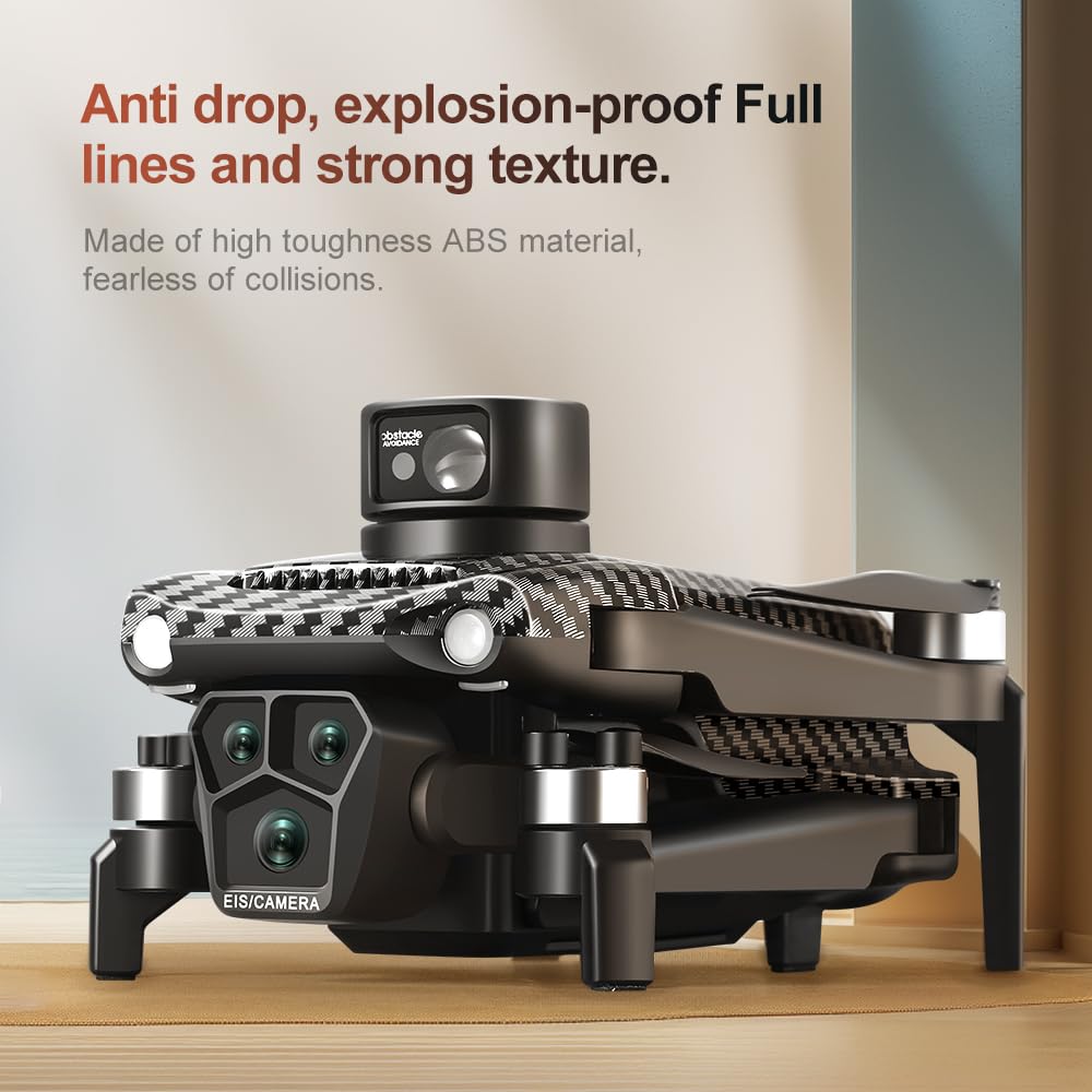 GPS Remote Control Drone, HD Quadcopter with 4K Camera, 7.4V 3000mAh Battery (2 Batteries), 4.5-Inch FPV Screen, 5G Real-Time Transmission, Laser Obstacle Avoidance, Brushless Motor, Optical Flow Positioning, LED Lights, Altitude Hold, Intelligent Hover,