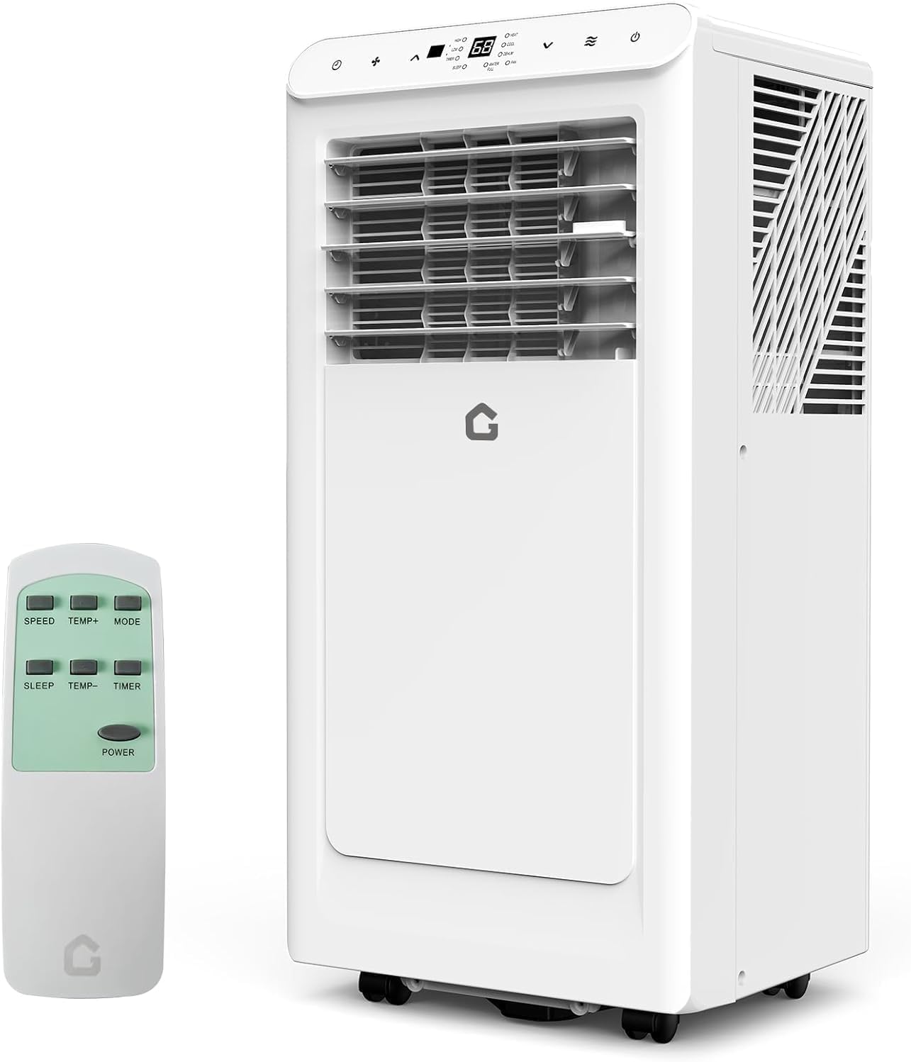 8000 BTU Portable Air Conditioner, Cools Up to 350 Sq.ft. Quiet AC Unit with Remote, 3-in-1 Dehumidifier Fan Sleep Mode 24H Timer, Easy Install Window Kit, for Home,White+White Panel