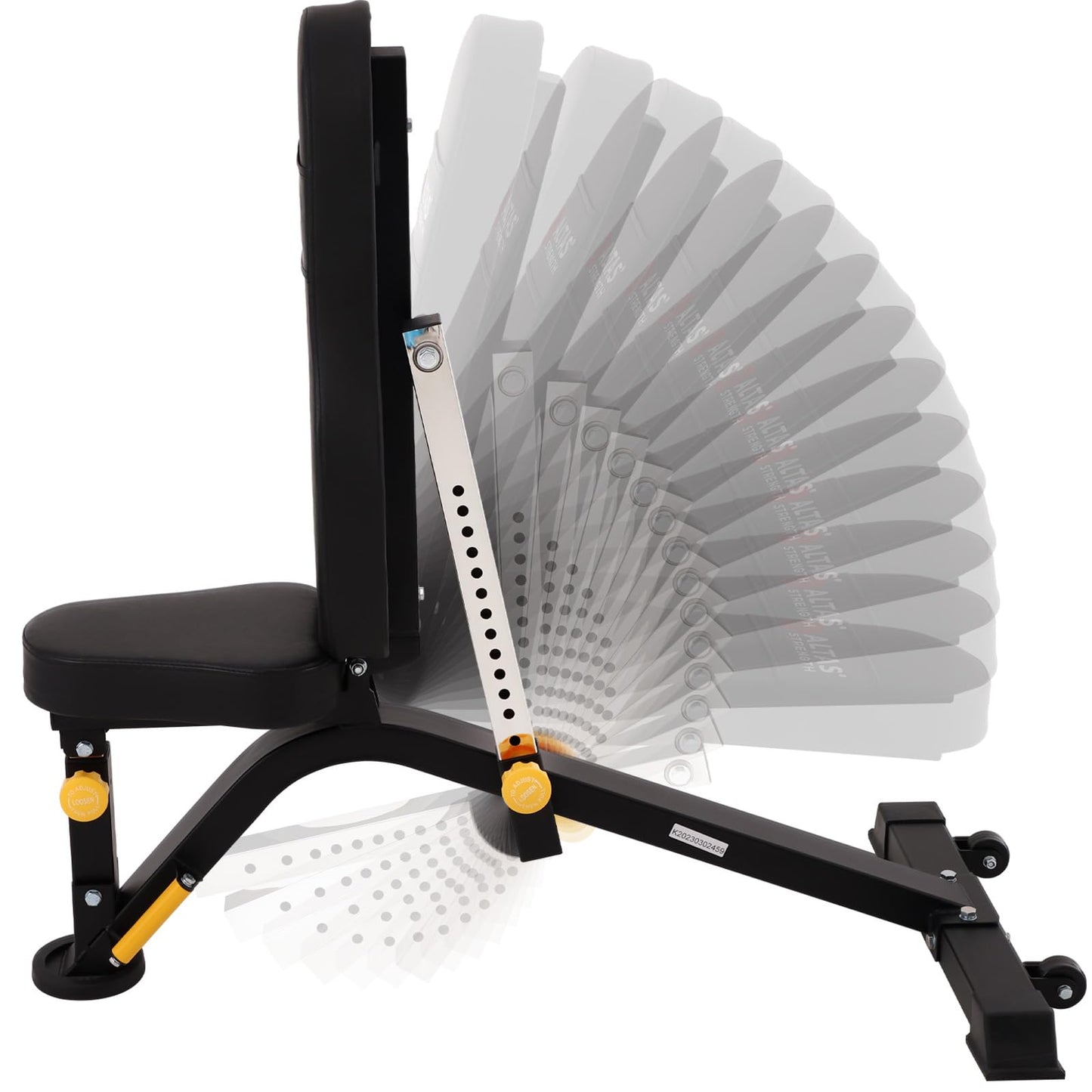 Altas Strength Adjustable Utility Bench Your Home Gym Smith Machine Accessory Flat Incline Military Press Decline Abdominal Light Commercial Equipment 4006