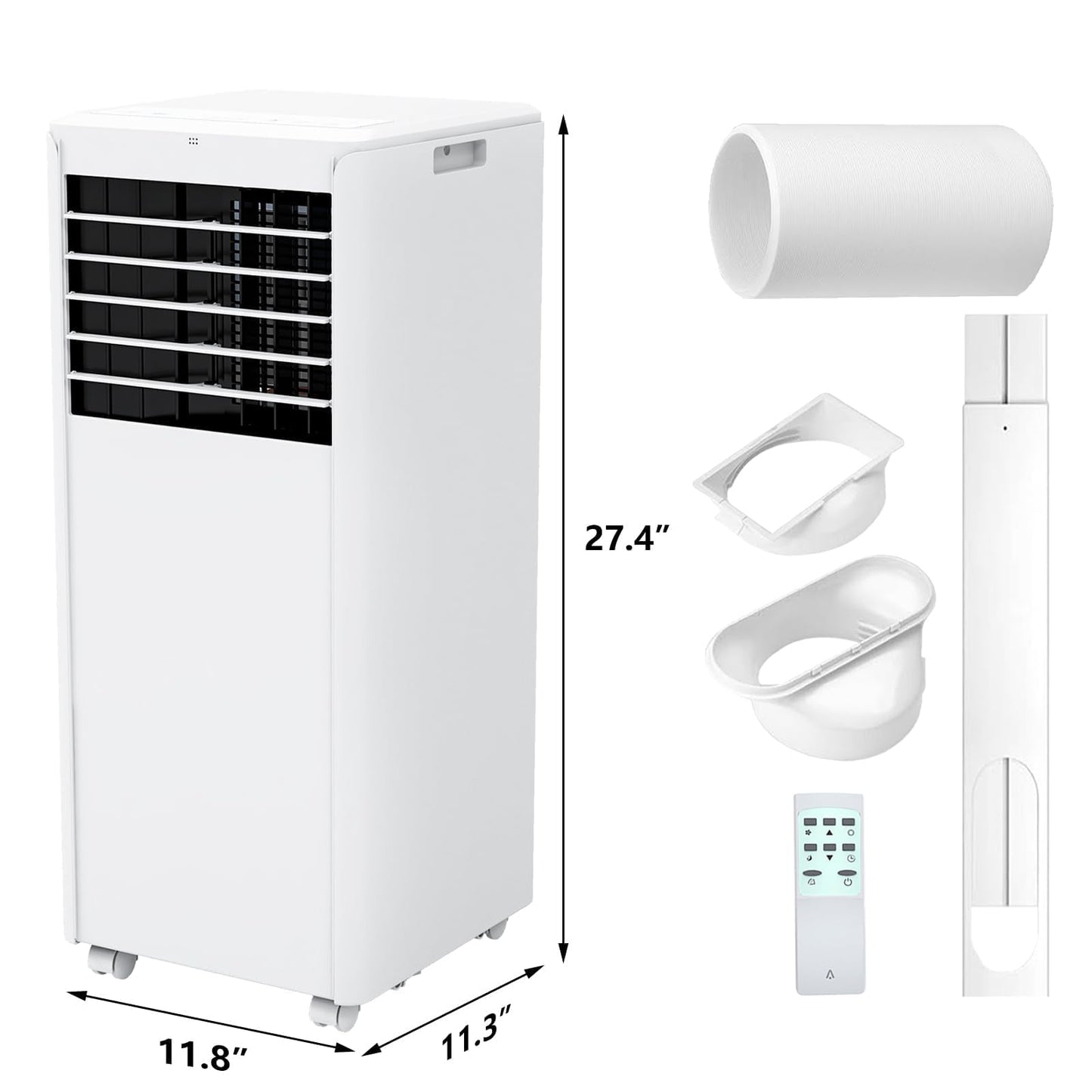 GarveeLife Portable Air Conditioner,8,000 BTU for Rooms up to 350 Sq.Ft., Smart Compact AC Unit with Cooling, Dehumidifier, Fan, Remote Control and Window Kit, White