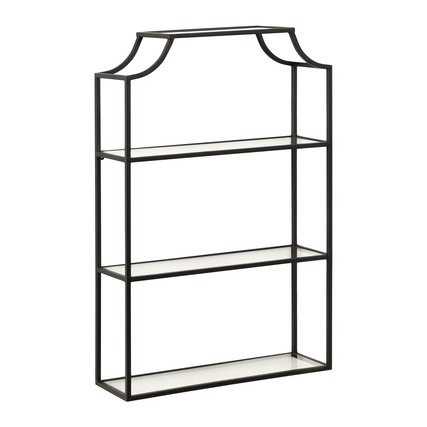 Kate and Laurel Ciel 3 Tiered Wall Shelf, 20 x 30, Black, Decorative Floating Shelf Storage and Wall Organizer