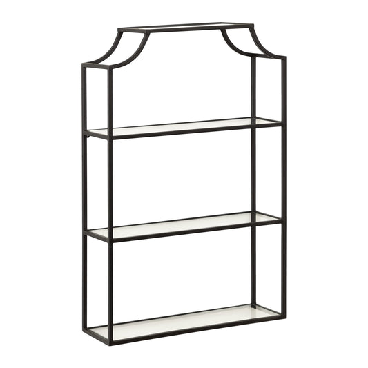 Kate and Laurel Ciel 3 Tiered Wall Shelf, 20 x 30, Black, Decorative Floating Shelf Storage and Wall Organizer