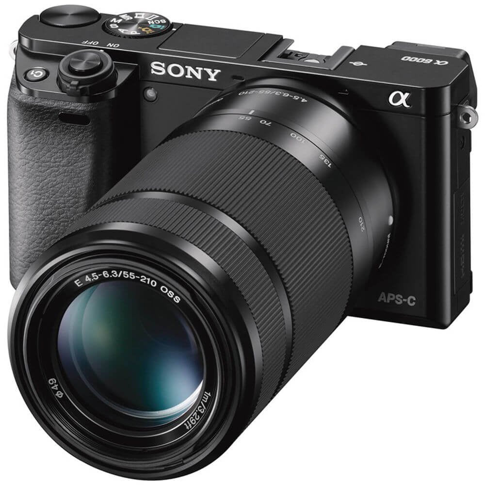 Sony Alpha a6000 Mirrorless Digital Camera w/ 16-50mm and 55-210mm Power Zoom Lenses Black