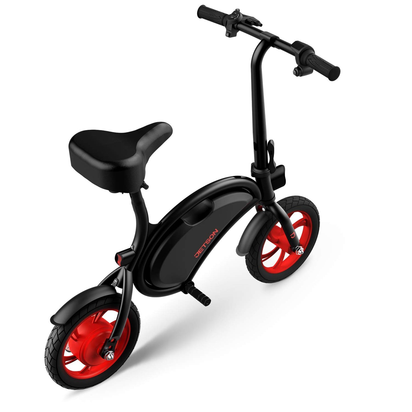 Jetson Bolt Electric Bike, Foot Pegs, Easy-Folding, Built-In Carrying Handle, Twist Throttle, Cruise Control, Up To 15.5 MPH, Range Up To 15 Miles, Ages 13+, Black, JBOLT-BLK