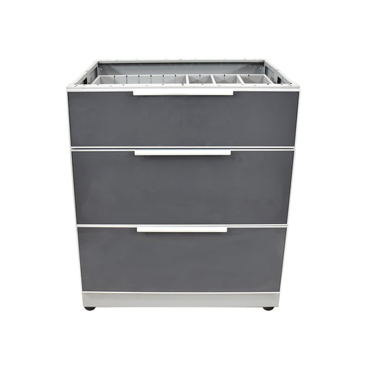 Blue Sky Outdoor Living ,OKC3024GDR3DG, 3-Drawer Outdoor Kitchen Cabinet – Heavy-Duty Storage – Weather-Resistant Modular Base for Patios and BBQ Islands – Slate Gray