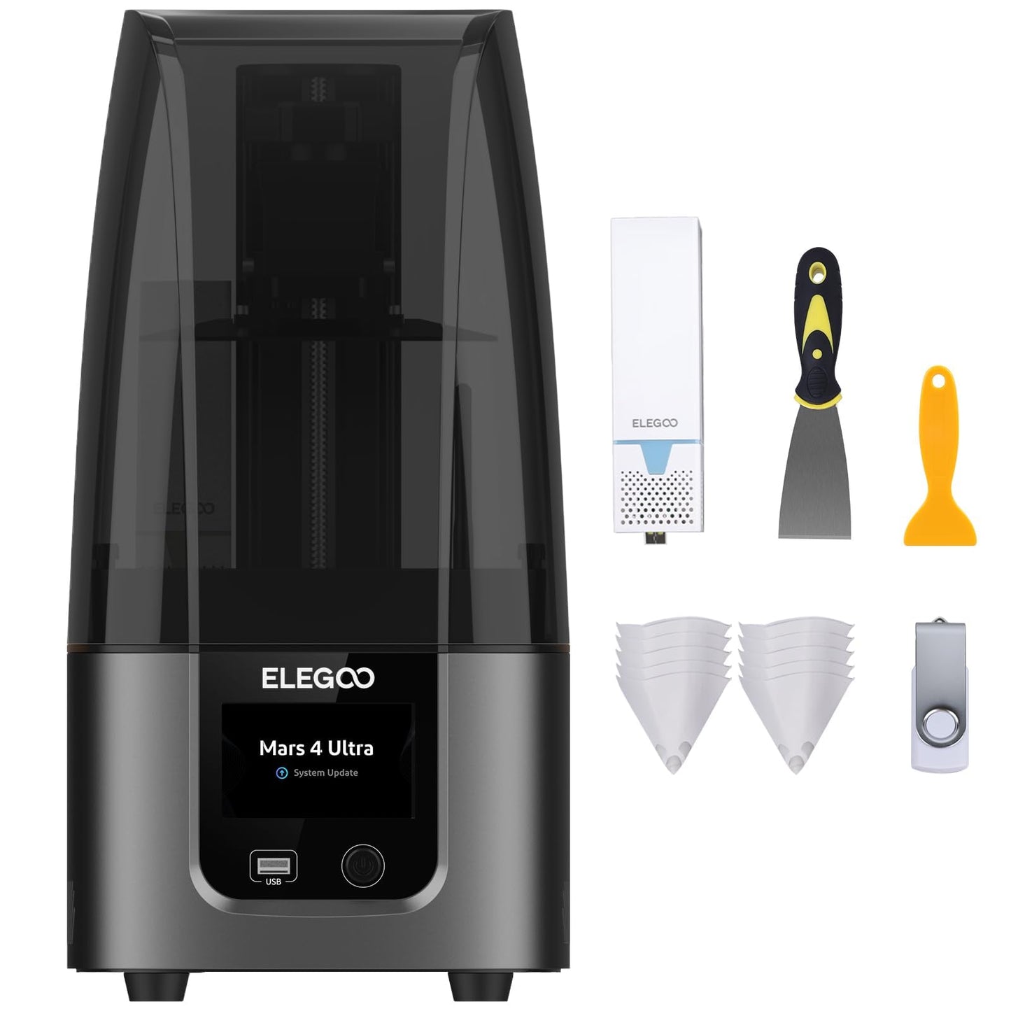 ELEGOO Mars 4 Ultra MSLA 3D Printer with 7-Inch 9K Monochrome LCD, Wi-Fi Connectivity, Effortless Leveling System, ACF Release Liner Film, Printing Size of 6.04x3.06x6.5 Inches