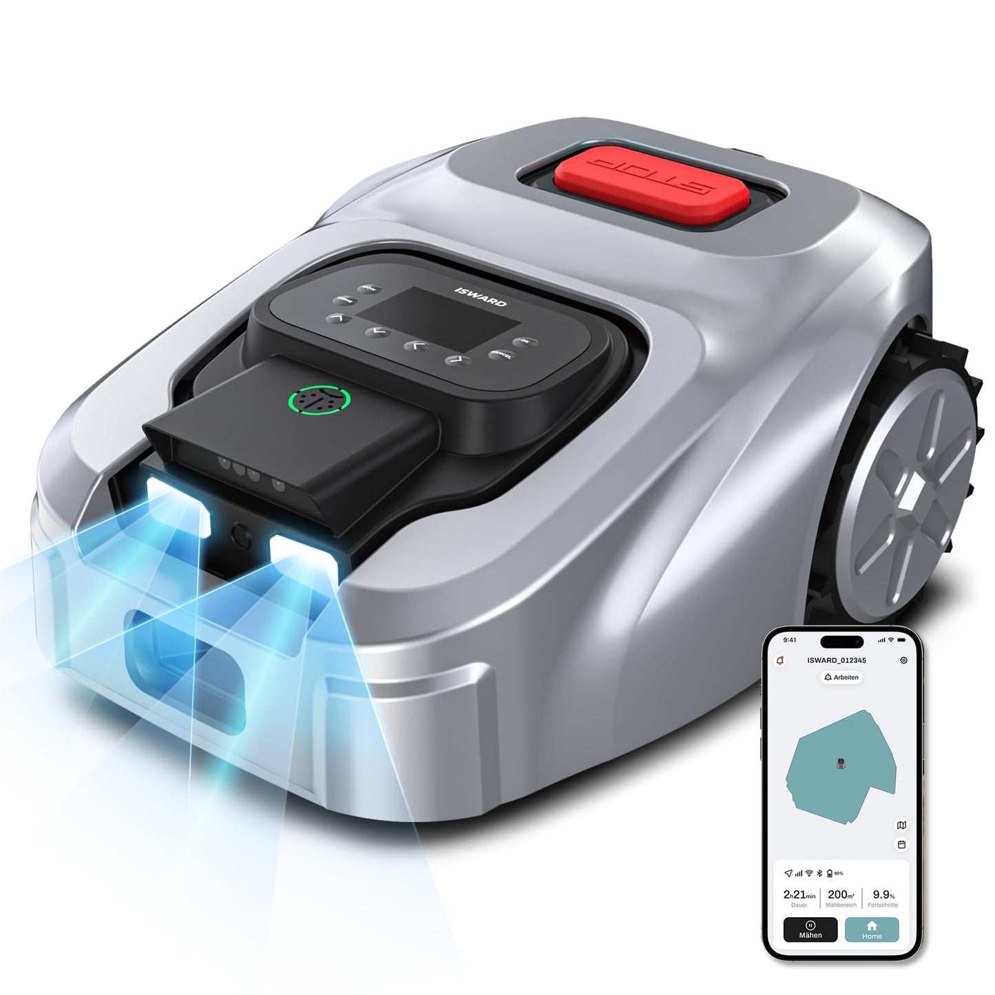 GX Robot Lawn Mower, Perimeter Wire Free RTK+ AI Vision Robotic Lawnmower for 0.62 Arce, Zero-Edge Cutting, Automated Mapping, APP Control, 3D Obstacle Avoidance, 60% Slope