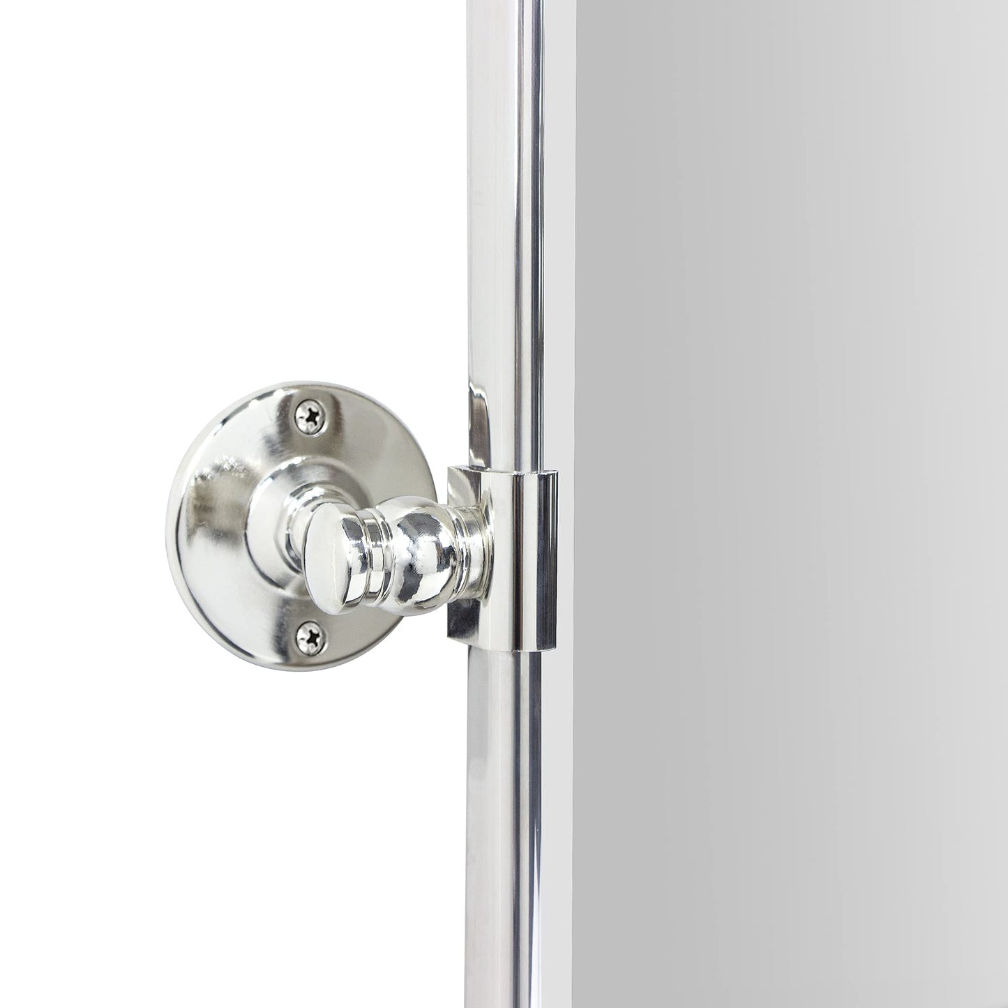TEHOME Horizontal Pivot Bathroom Mirror Tilting Chrome Metal Framed Pivot Rectangle Rounded Rectangluar Vanity Mirrors for Wall, Overall 38.91 x 23 inches (Mirrror 35 x 23 inches)