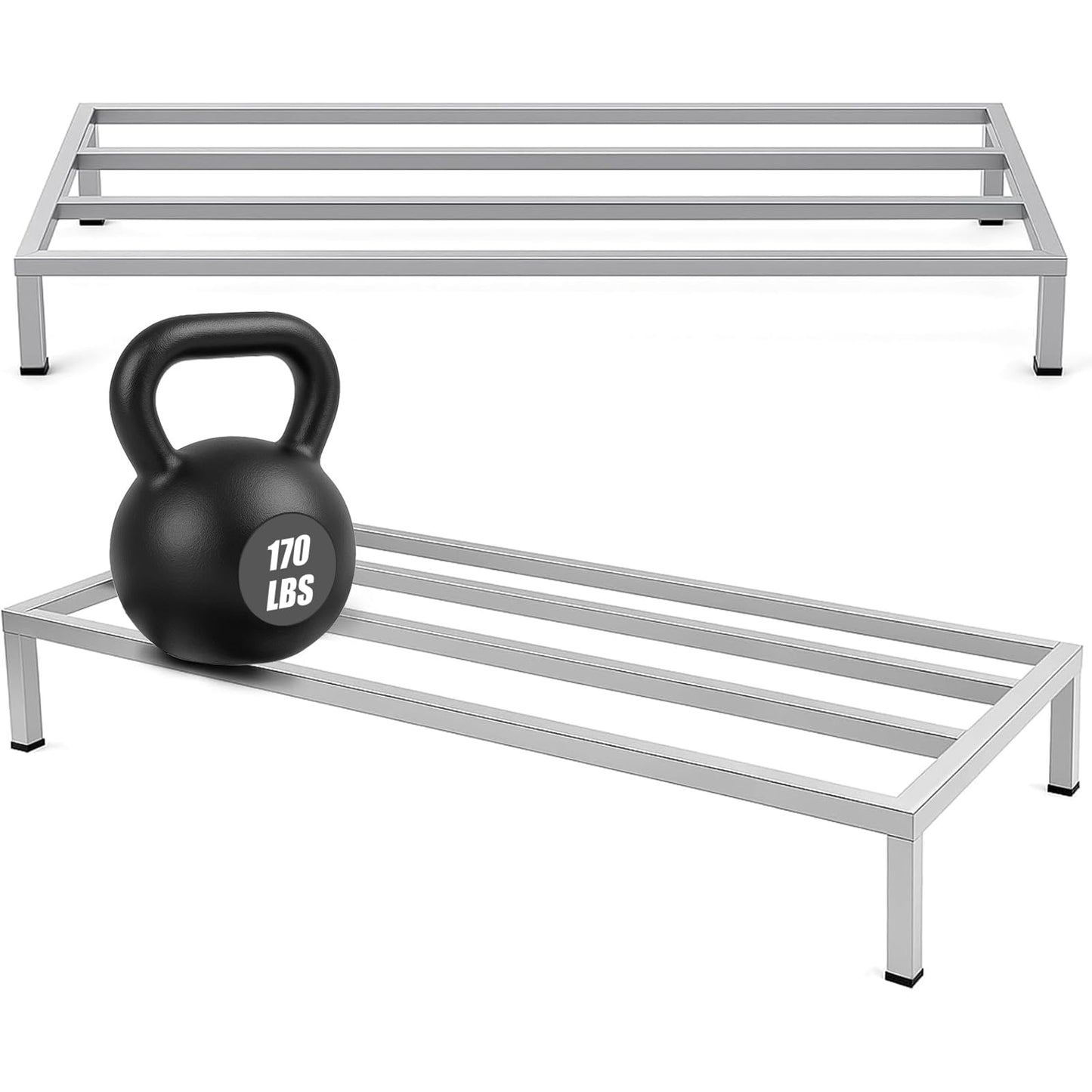 MorningRo 2 Pack Dunnage Rack 60" Long x 20" Wide, 7.9" Height Stainless Steel Dunnage Rack 170+ Pound Capacity Storage Commercial Food Service Storage in Restaurant Kitchens Shop