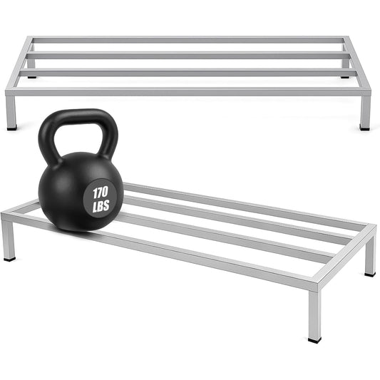 MorningRo 2 Pack Dunnage Rack 60" Long x 20" Wide, 7.9" Height Stainless Steel Dunnage Rack 170+ Pound Capacity Storage Commercial Food Service Storage in Restaurant Kitchens Shop