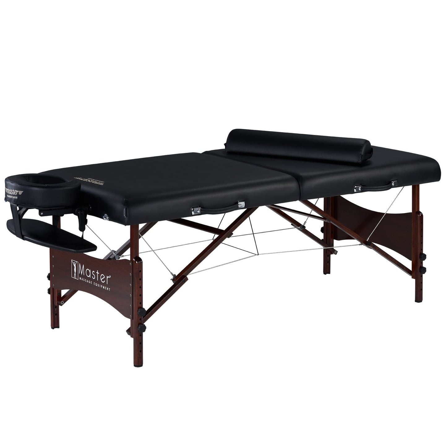 Master Massage 30" Roma II Portable Massage Table Package, 2.5" Cushion, Bolster & Face Cover – Black Beauty, Salon, Lash & Facial Bed