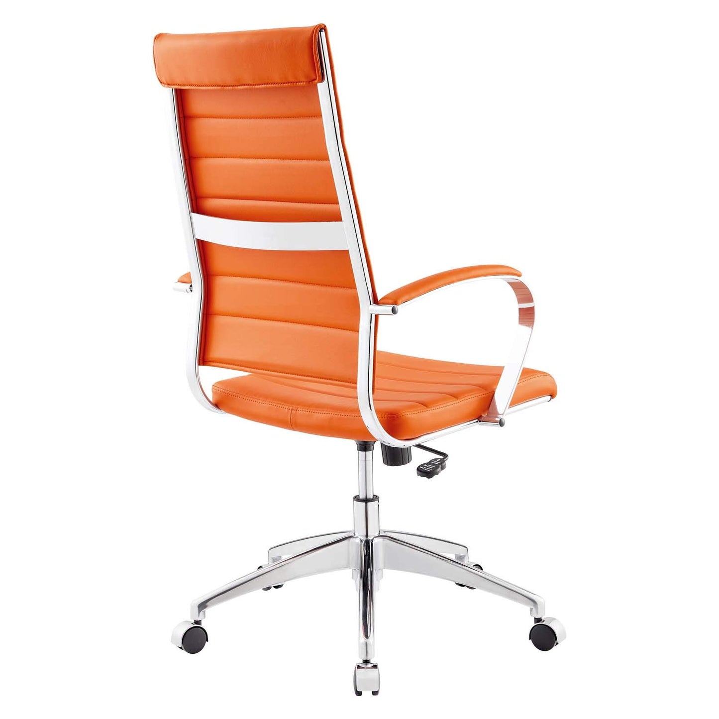 Modway Jive Ribbed High Back Tall Executive Swivel Office Chair With Arms In Orange
