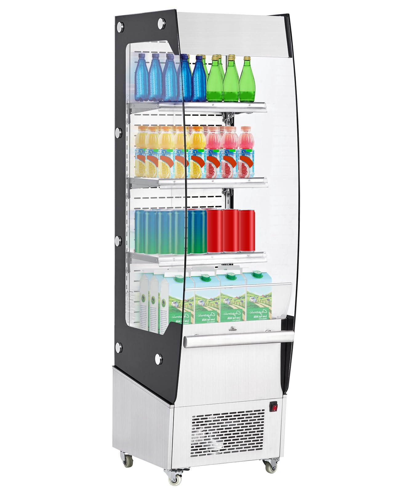 ActiveTrail 7.8 Cu.Ft Display Refrigerator Cabinet,Glass Door Commercial Fridge,LED Lighting & Adjustable Shelves,Double Glazed, White