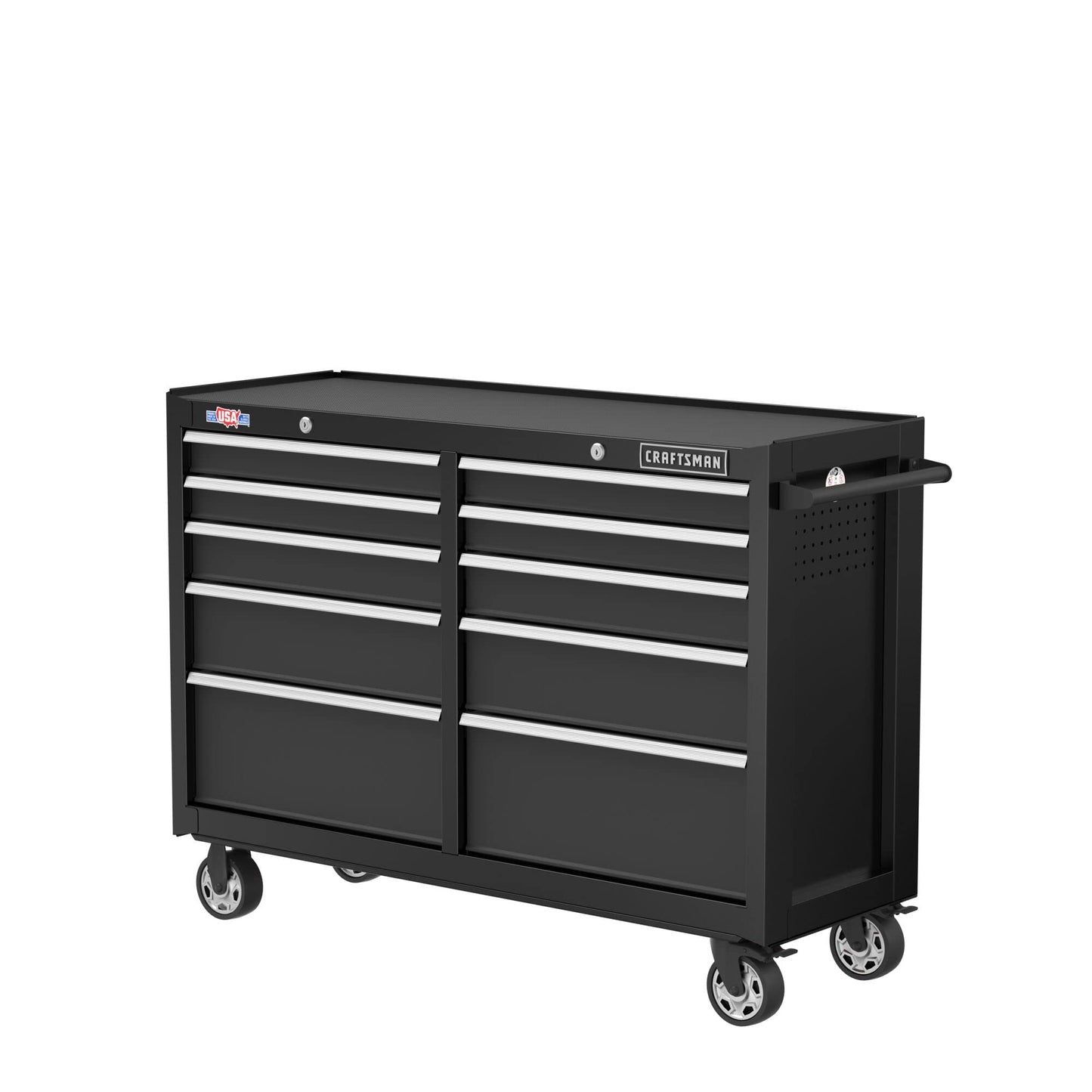 CRAFTSMAN S2000 52" Tool Chest, 10-Drawer Rolling Tool Storage Cabinet with Tray and Holder, Black (CMST352102BK)
