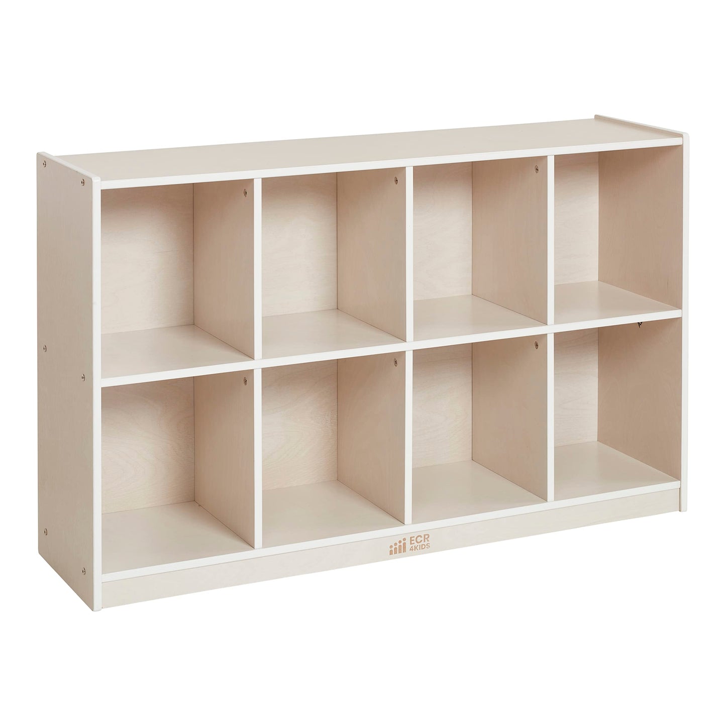 ECR4Kids 8-Compartment Mobile Backpack Storage Cabinet, Classroom Furniture, White Wash