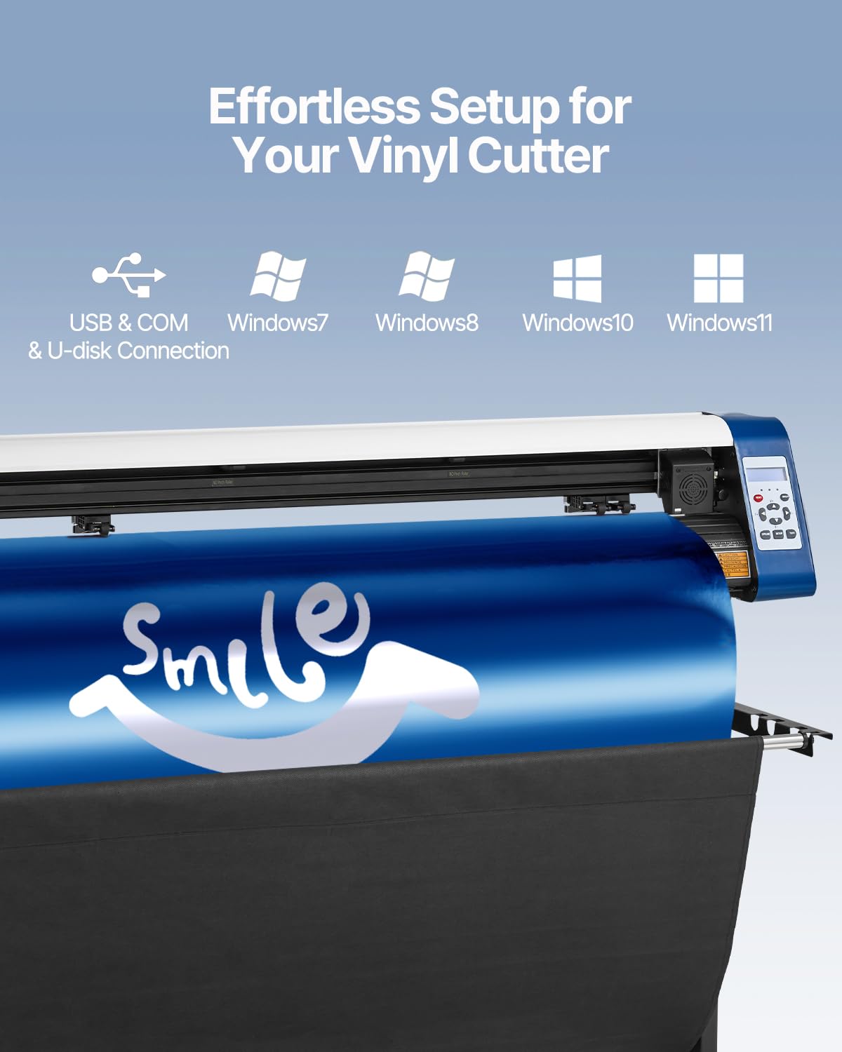 VEVOR Vinyl Cutter 53 Inch Vinyl Cutter Machine Semi-Automatic DIY Vinyl Printer Cutter Machine Manual Positioning Sign Cutting with Floor Stand Signmaster Software