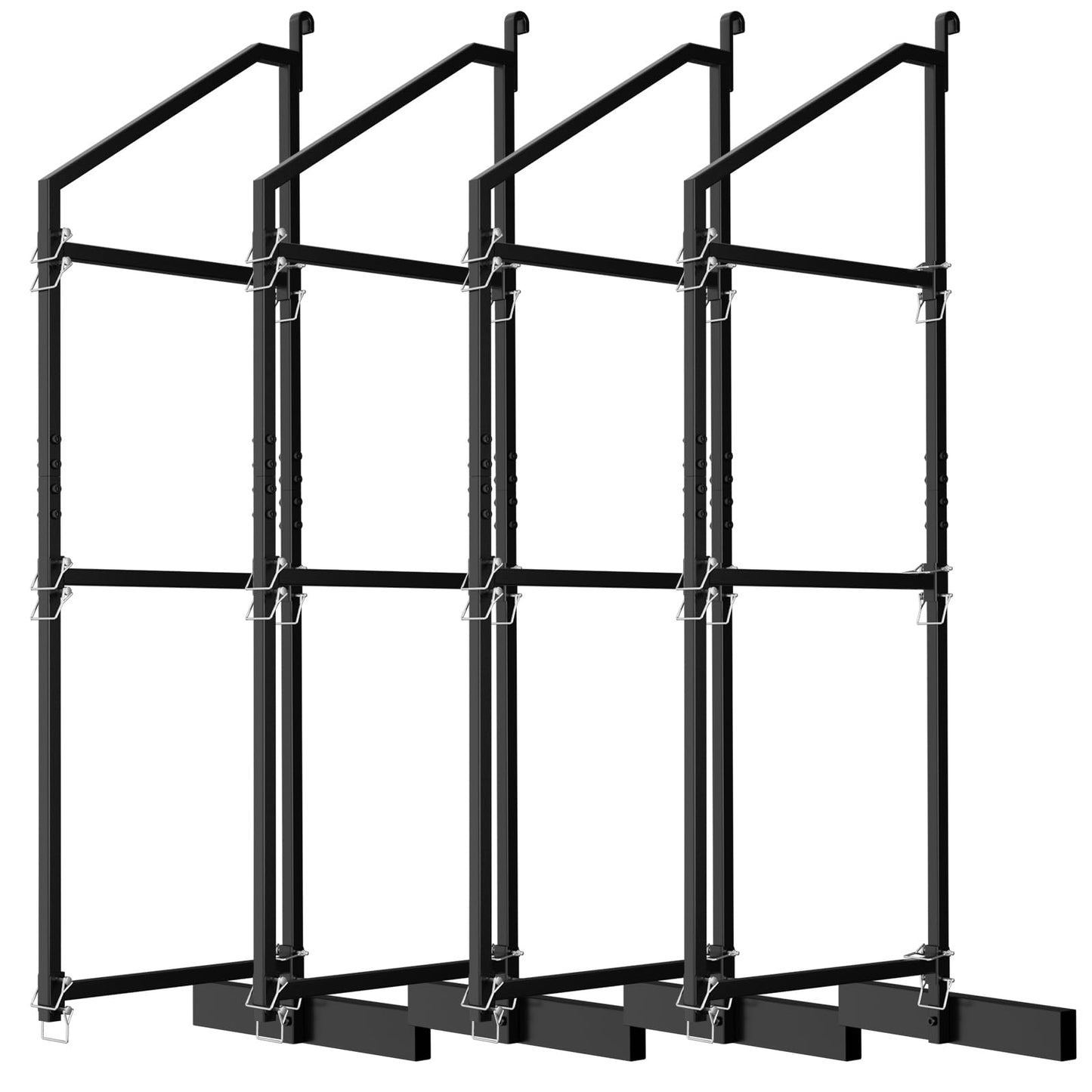 ZUIWAN Heavy Duty Shipping Container Shelving Bracket Kit (4-Pack) - 3-Tier Hanging Shelving Rack (19" D x 62" H), Universal Cargo Container Brackets