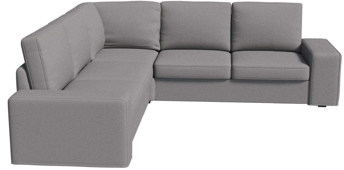 The Heavy and Durable Cotton Kivik Sectional 4 Seat Sofa Cover Replacement is Compatible with IKEA Kivik Corner 2 + 2 Four Seat Couch Slipcover. (Light Gray 2+2)
