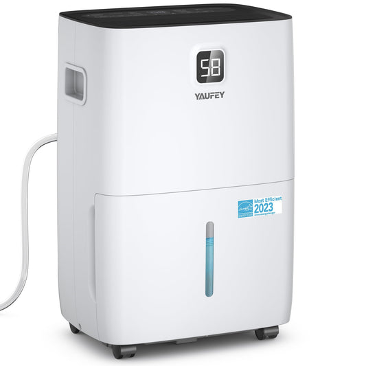 Yaufey 6000 Sq. Ft. Energy Star Certified Dehumidifier, Max 120 Pints Dehumidifier for Basement with Drain Hose, Smart Compressor with Intelligent Humidity Control, Dehumidifiers for Home Bedroom