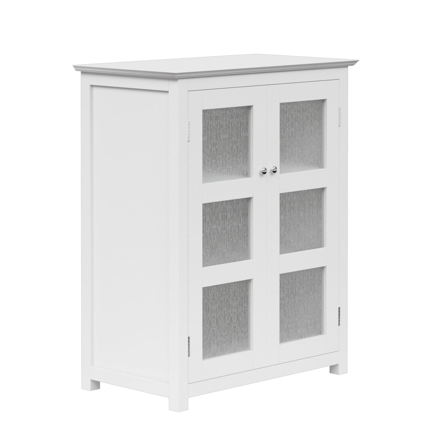 Teamson Home Conner Freestanding Two-Door Floor Storage Cabinet with 2 Adjustable Shelves, White