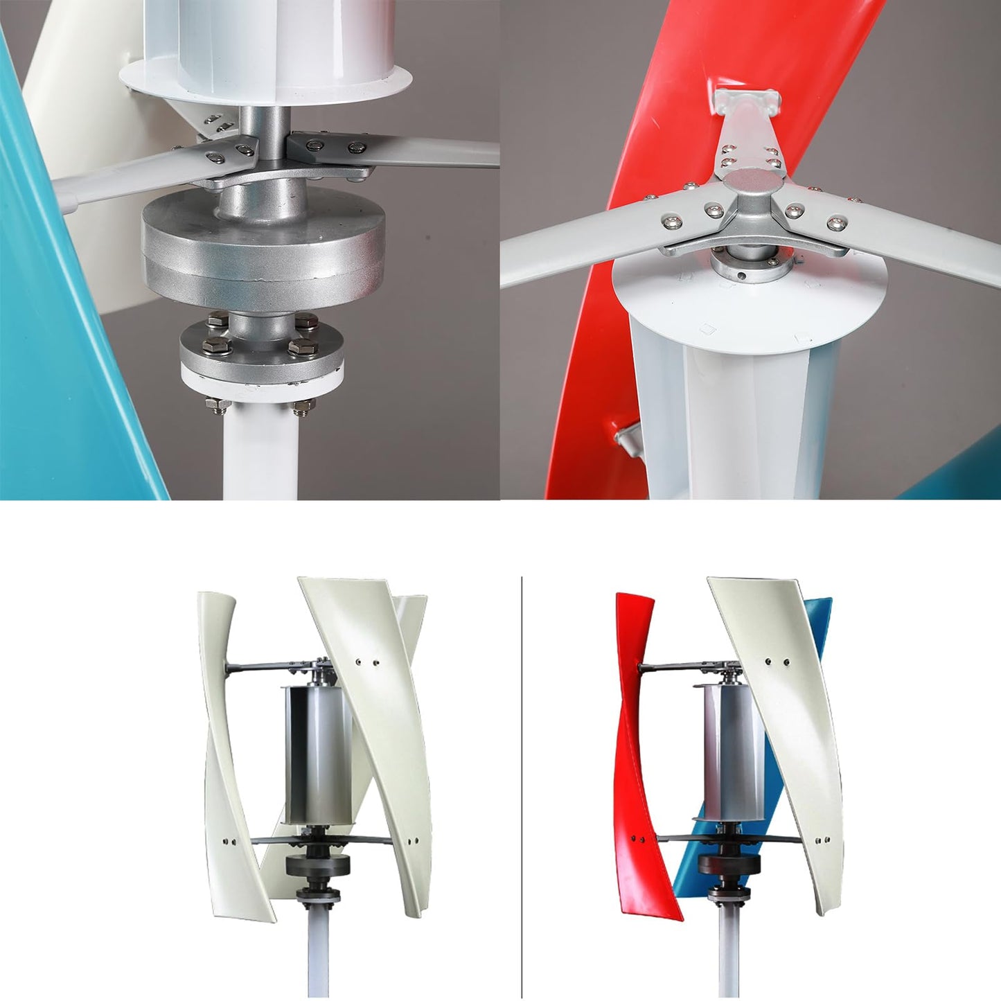 HENGJINGTR 48v, 3000W-4500W Vertical Wind Turbines Generator Kit, Home 12V 24V 48V 3 Blades Wind Turbines Motor Kit with Controller for Home Hybrids Streetlight,White