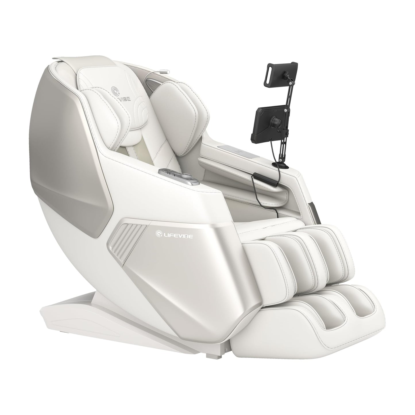 Lifevibe VAT Massage Chair Full Body VibroAcoustic Sonic Wave, SL-Track Zero Gravity Recliner with 25 Auto Modes, Smart Body Scan, Extendable Footrest, Reading Lamp, White