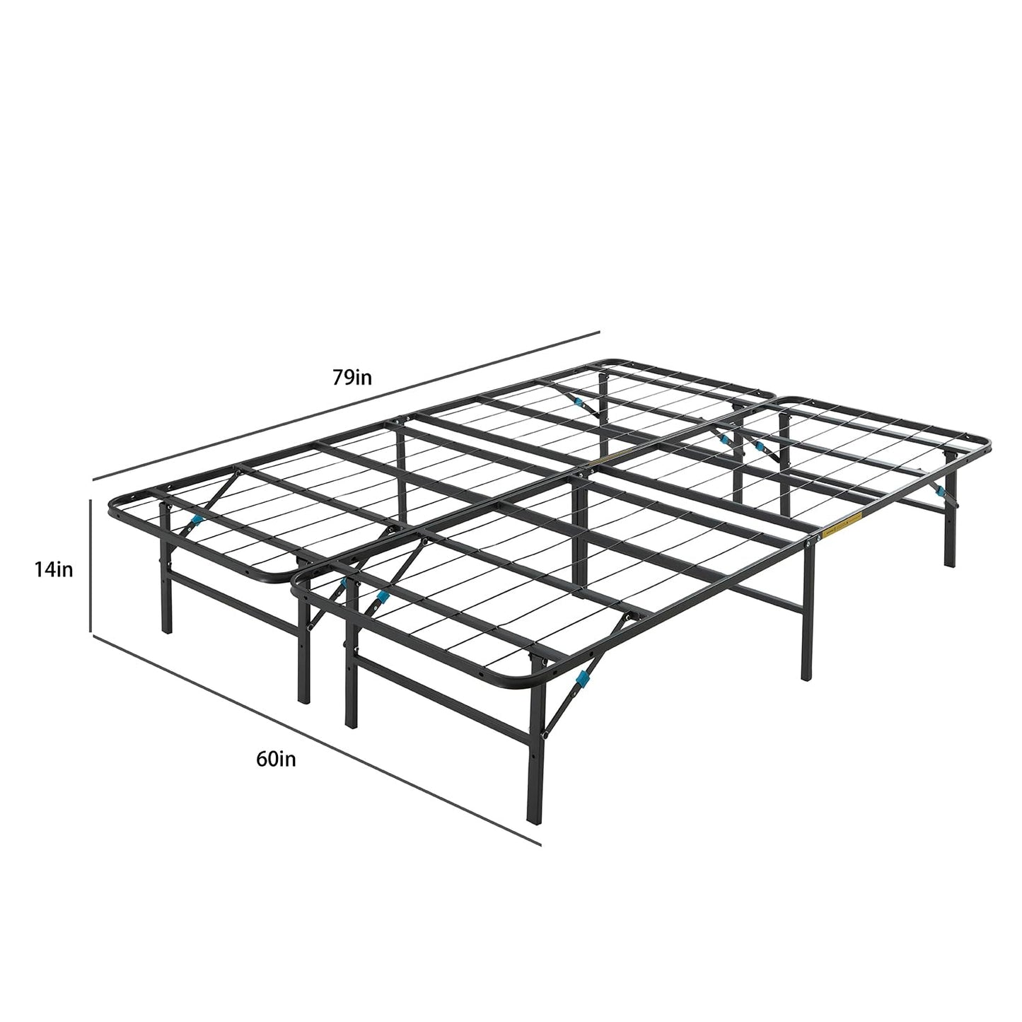 Nestl Foldable Split King Platform Bed Frame, Metal Foundation with 13 Inch Under Bed Storage, No Box Spring Needed, Easy Assembly, Heavy Duty Steel Support