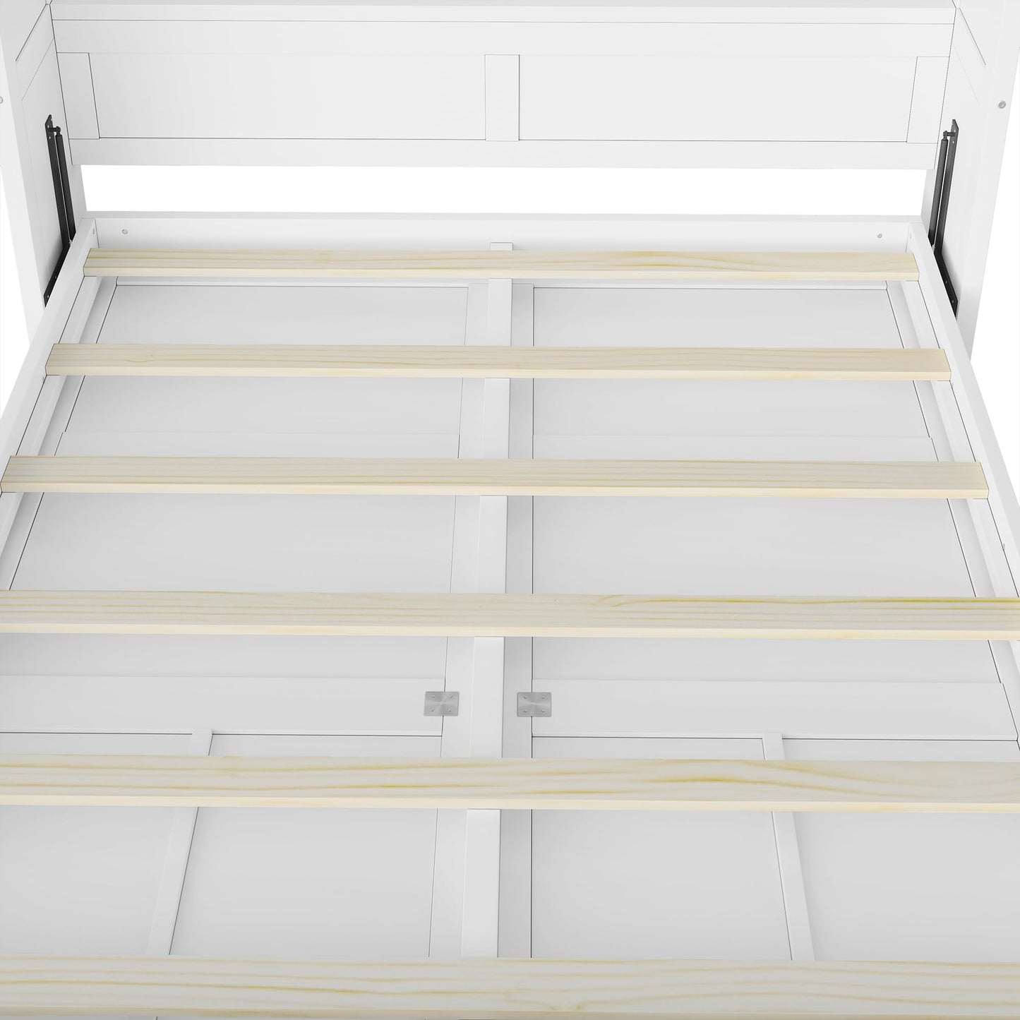 Full Murphy Bed Space-Saving Wall Bed, can be Folded into a Cabinet Bed for Multipurpose Guest Room or Home Office, White