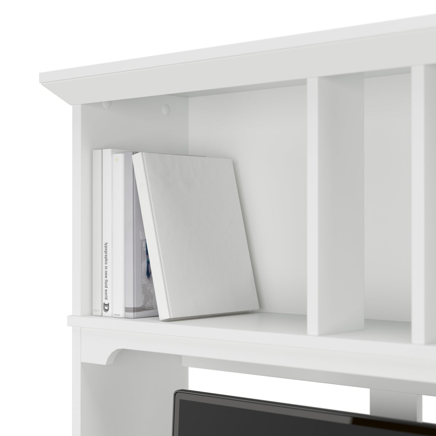 Bush Home Salinas L-Shaped Desk with Hutch | Study Table with Drawers and Cabinets in Pure White and Shiplap Gray | Home Office Computer Desk | Work Desk with Storage