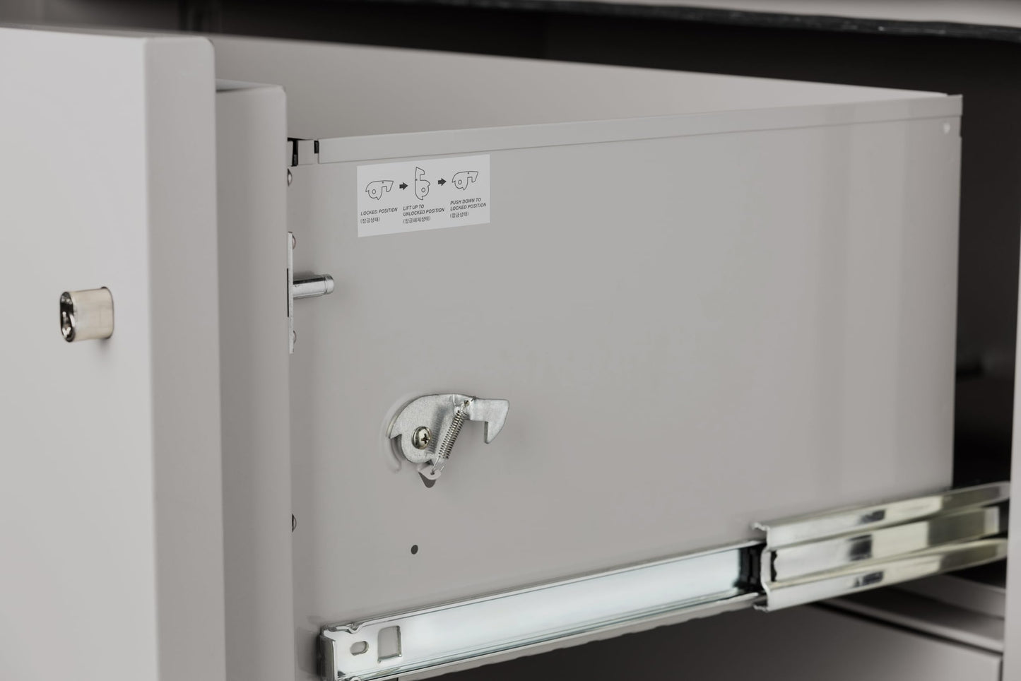 Phoenix Safe 25 inch 4-Drawer Vertical Fireproof File Cabinet – Legal and Letter Size Filing – Key Lock – Water Resistant Seal – Fire and Impact Rated – Light Gray Finish – Model LGL4W25LG