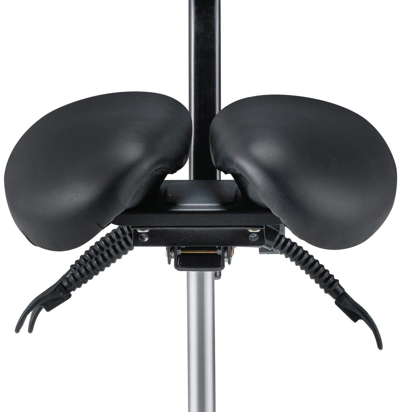 Master Massage Berkeley Ergonomic Saddle Stool - Two Split Seat Stool - Hydraulic Swivel Rolling Seat & Saddle Posture Correction Chair with Backrest - Black