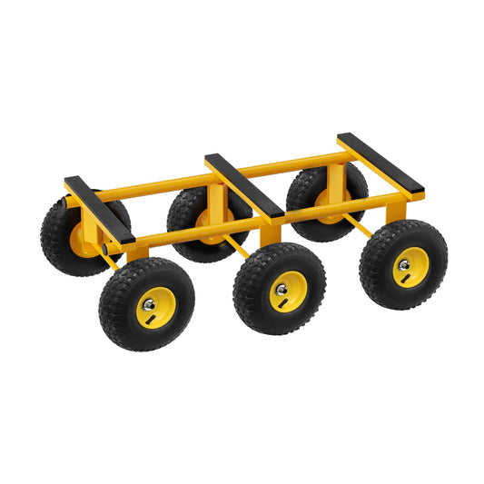 6 Wheel All Terrain Dolly, Heavy Duty Furniture Dolly 1300 Lbs Capacity, 10" Inflatable Tires Big Wheel Dolly, All Terrain Mover for Homes, Logistics, Warehouses, Shopping - 35.5" x 18" - Yellow