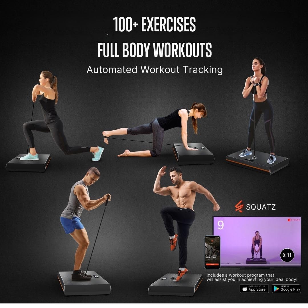 SQUATZ Pluto Home Smart Gym – All-in-One Digital Fitness Machine, 100LB Adjustable Resistance, WiFi & Bluetooth Enabled, Compact Home Gym for Full Body Workouts