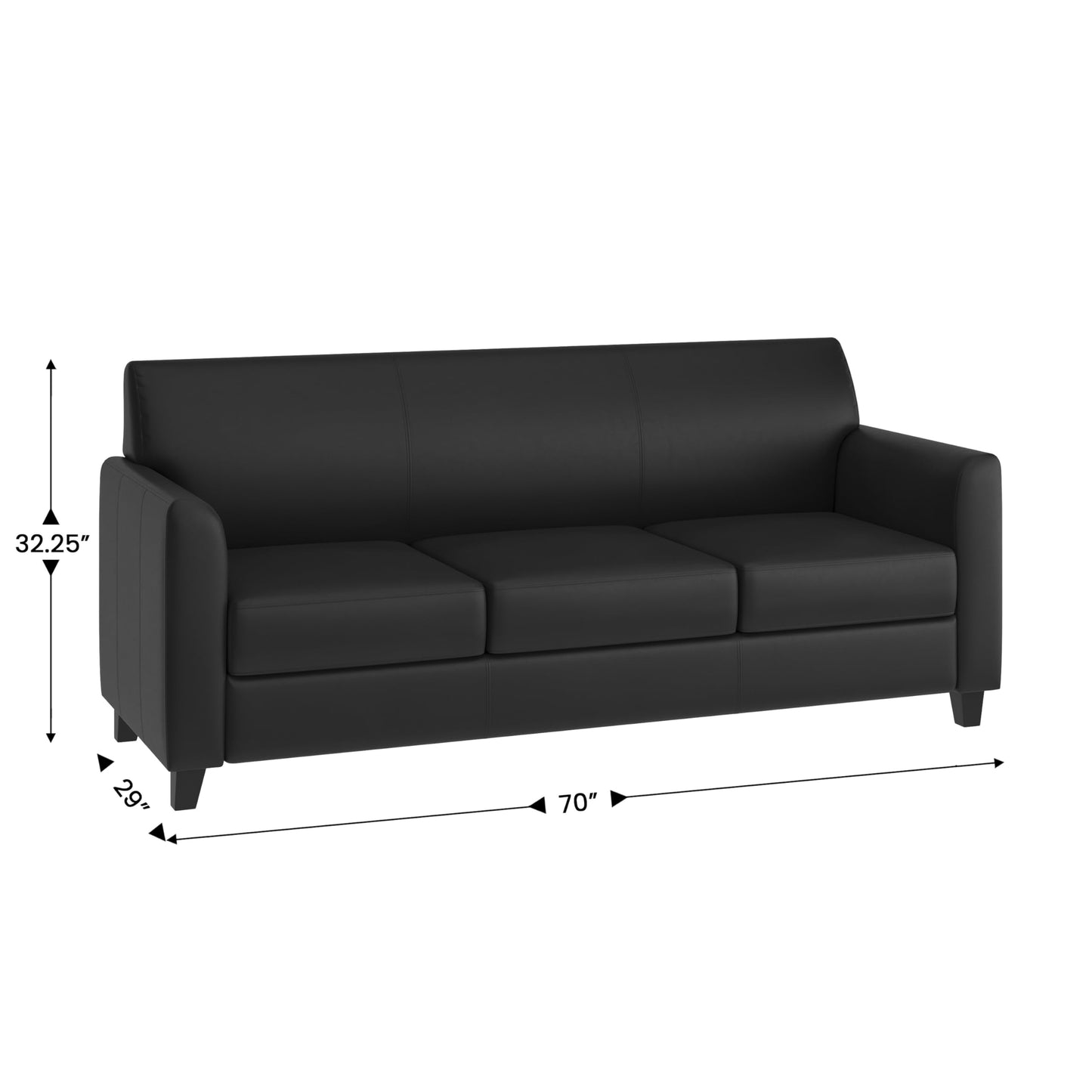Flash Furniture HERCULES Diplomat Series Black LeatherSoft Sofa