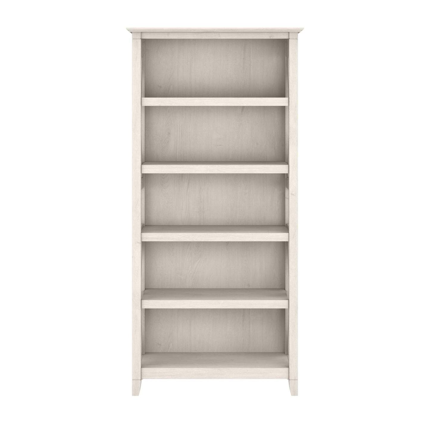 Bush Home Tall 5 Shelf Bookcase for Living Room or Home Office, Large Bookshelf, Modern Farmhouse Style, Key West Collection, Linen White Oak