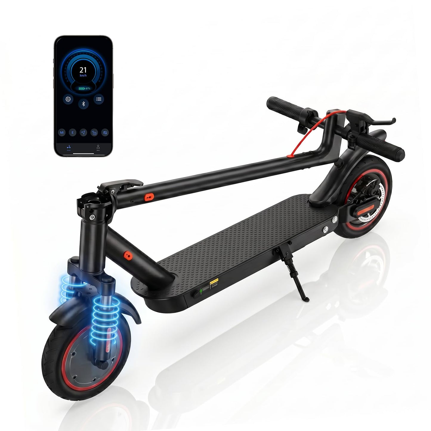 WAWSCOTE Electric Scooters - Electric Scooter for Adults, 500W/1500W Motor, 18/21/25 Max MPH, 21/28 Miles Range, APP Control, Cruise Control, Lightweight Foldable E-Scooter