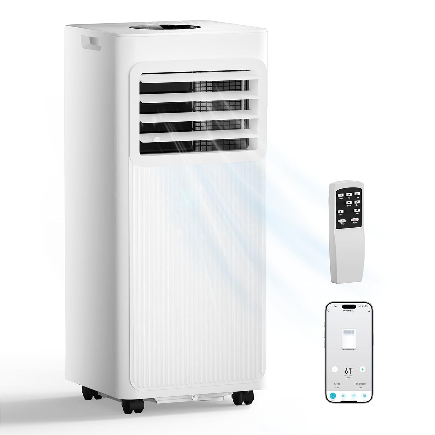 Eastdream 16000 BTU Portable Air Conditioner for Rooms Up to 850 Sq. Ft., Smart WiFi AC Unit with App & Remote, 5-in-1 Cooling, Dehumidifier, Fan, Sleep Mode, 24H Timer, Window Kit Included